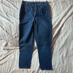 Vintage 80s Zena Pinstripe High-Rise Mom Jeans – Made in USA size 28
